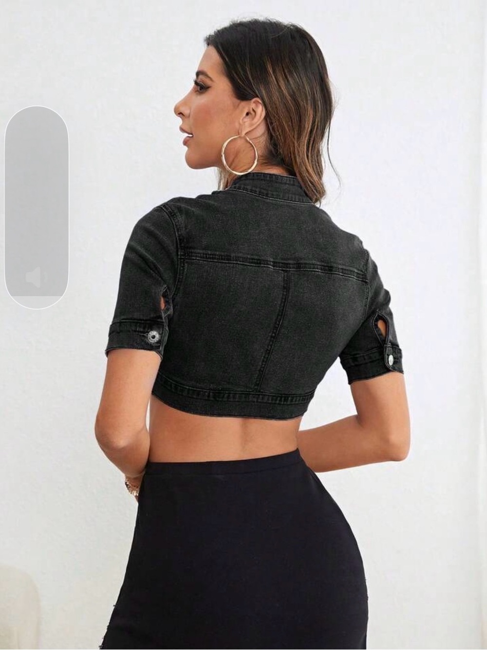 Classic Black Mini Jacket- Women - Picture 5 of 9
